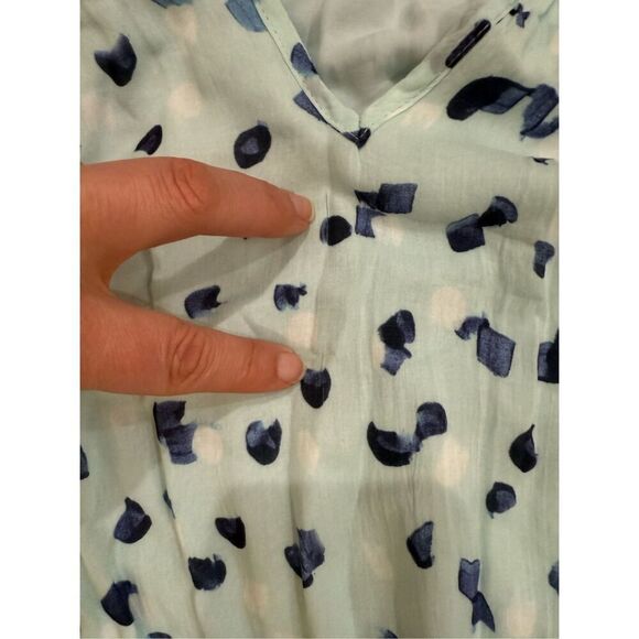 BELLA DAHL Flutter Raglan Maxi Tier Dress in Seaspray Dots Sz S - Picture 10 of 10